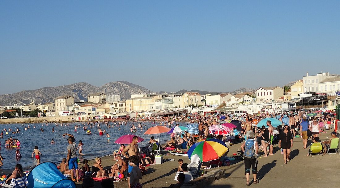 La plage de la Pointe-Rouge à Marseille